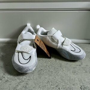 Nike White and Silver Glitter Cycling Shoes NWT